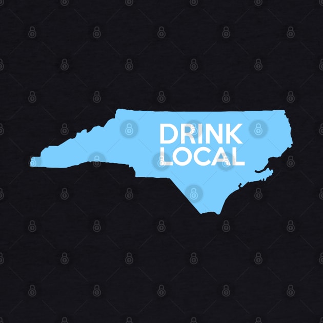 North Carolina Drink Local NC Blue by mindofstate